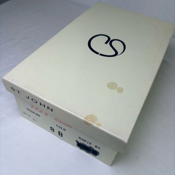 ST. JOHN Modena Marie Satin Rhinestone Heels Pumps Champagne Gold Formal Sz 8 - Picture 12 of 16